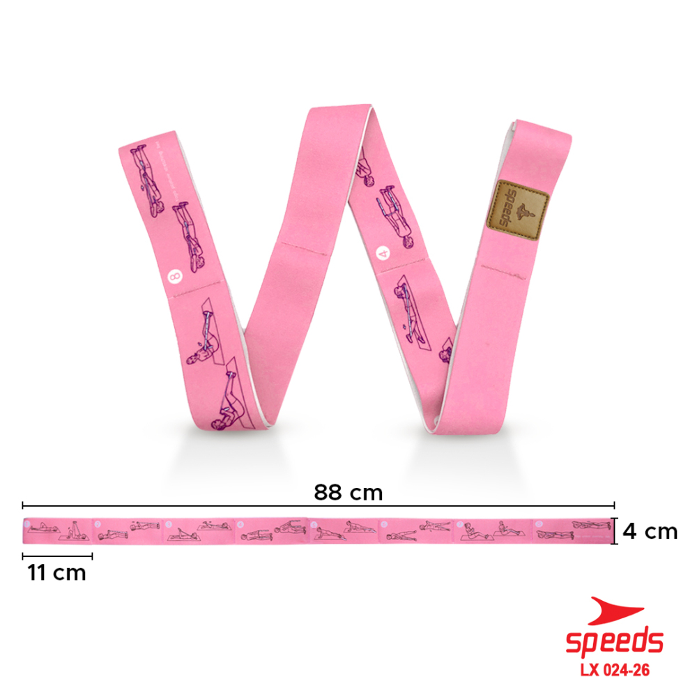 SPEEDS Yoga Strap 8 Loops Yoga Stretching Exercise Strap Woven Yoga Pilates Power Band Karet Fitness Elastis Back Band Tali 024-26