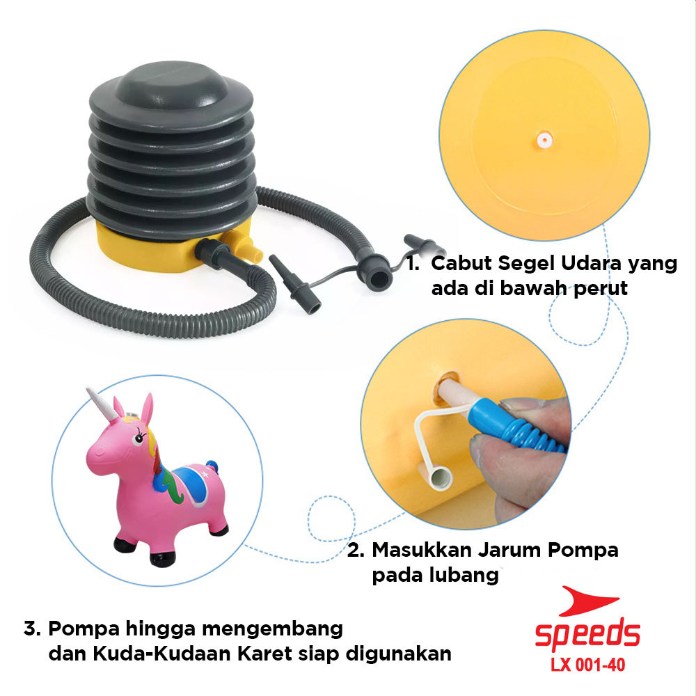 SPEEDS Mainan Tunggangan Kuda Kudaan Karet Rocking Horse Animal Jumping House 001-40