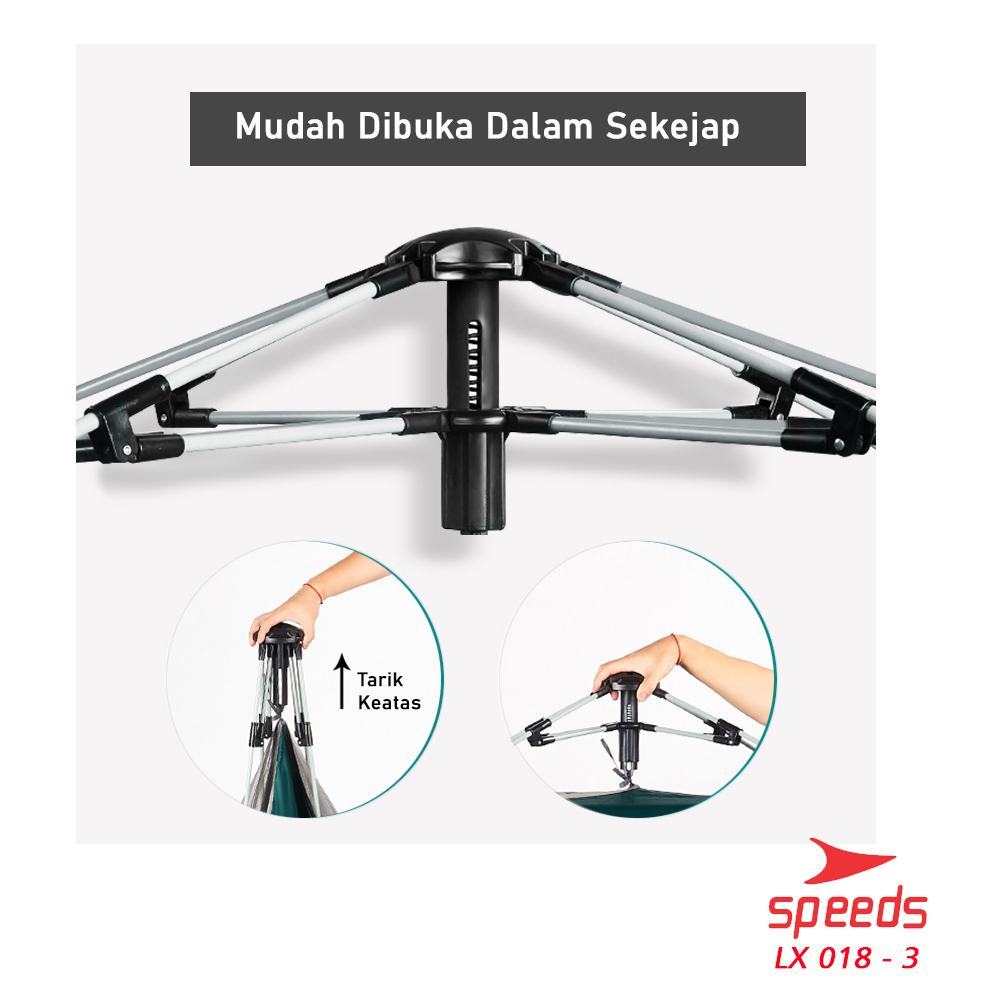 SPEEDS Tenda Camping Tenda Kemah Speeds 2 Orang Lipat Portable Tipe Pyramid Import Original 018-3