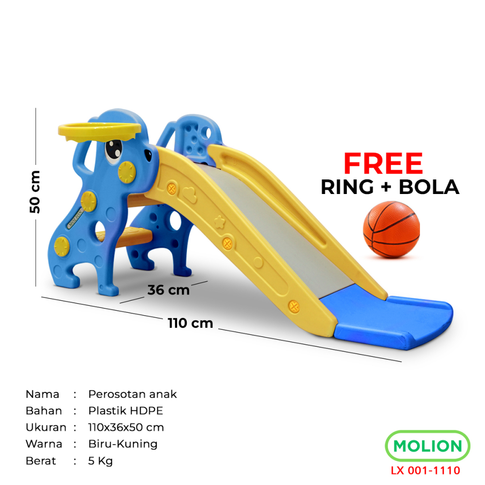 MOLION Prosotan SNI Anak Perosotan Mainan Anak Seluncuran Playground Slide Model Binatang Girrafe Berstandar 001-M1110