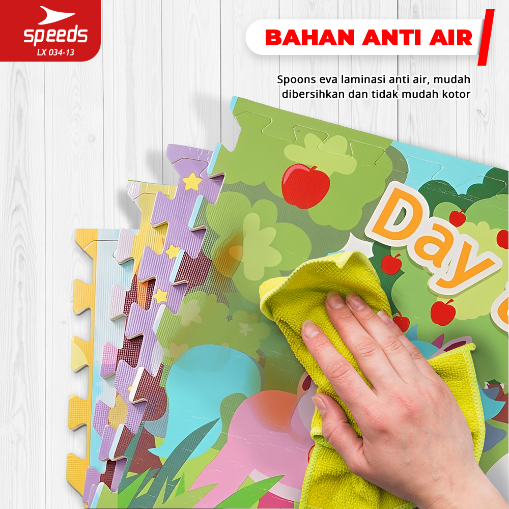 SPEEDS Evamat 30x30cm Matras Puzzle Karpet Puzzle Matras Eva Alas Lantai  Empuk Bermain Anak LX 034-13