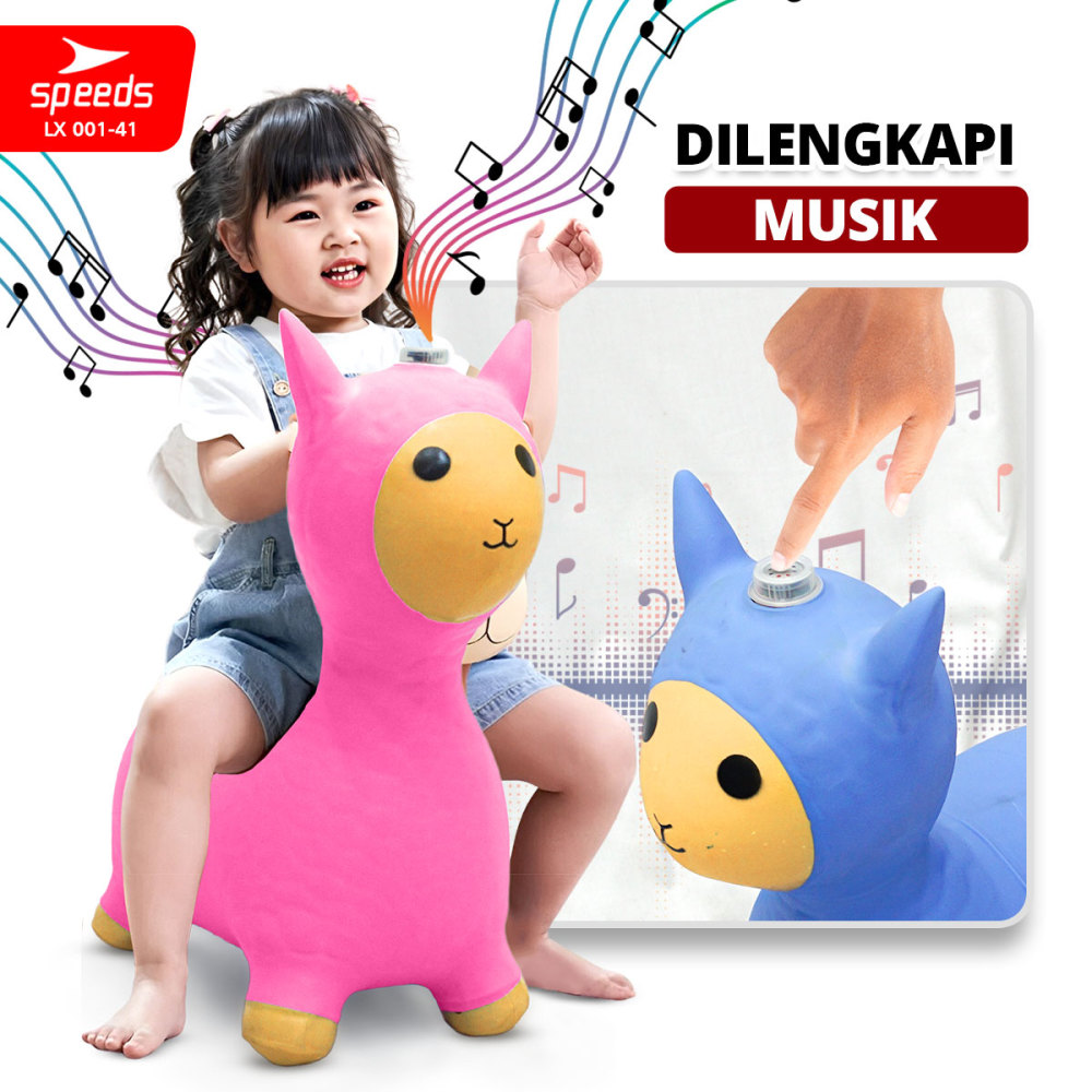 SPEEDS Jumping Inflatable Horse Hiburan Anak Mainan Kuda Kudaan Anak Karet Tiup Kids Toys 001-41