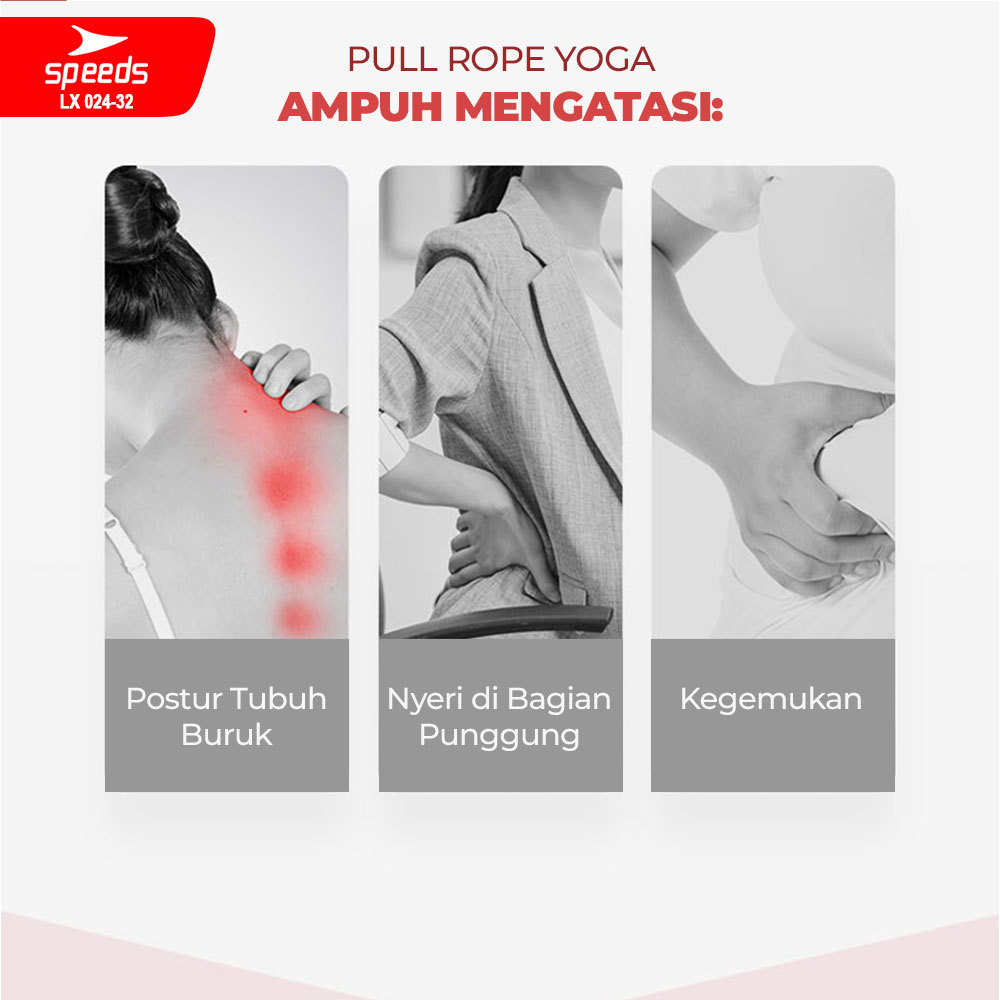 SPEEDS SPEEDS Tali Yoga Yoga Pull Rope Yoga Stretch Rope Tali Yoga Latihan Fitness Resistance Band 024-32
