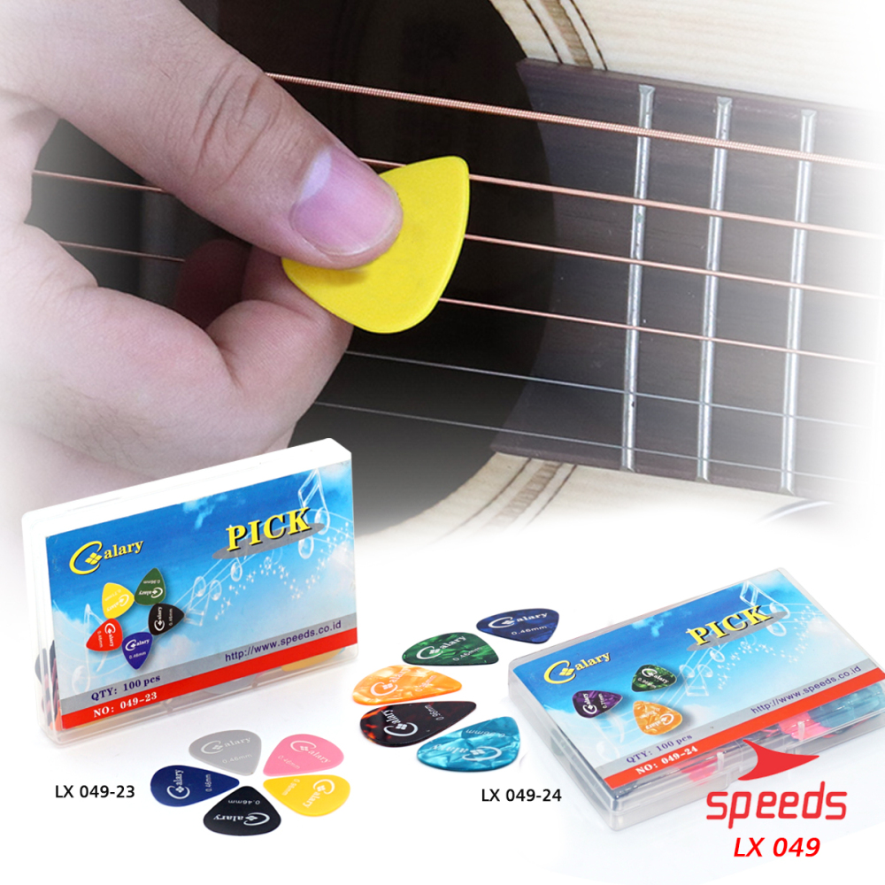 SPEEDS Pick Gitar Alat Musik Celluloid Murah Pemetik Gitar Akustik 0.46, 0.71, 0.96 mm 049-23