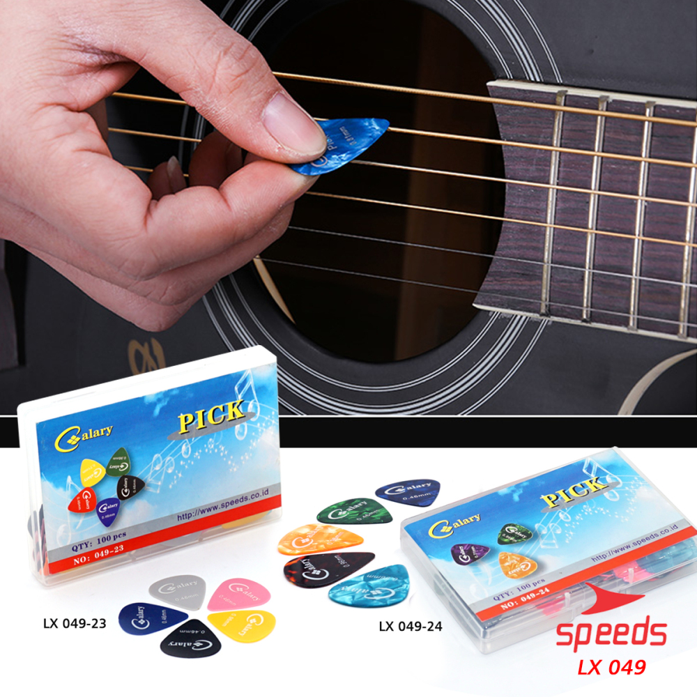 SPEEDS Pick Gitar Alat Musik Celluloid Murah Pemetik Gitar Akustik 0.46, 0.71, 0.96 mm 049-23