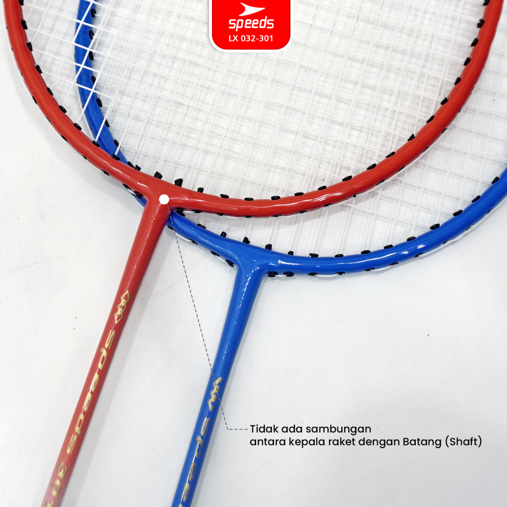 SPEEDS Raket Bulu Tangkis Raket Badminton Original 1 Set isi 2pcs Free Tas Racket 032-301