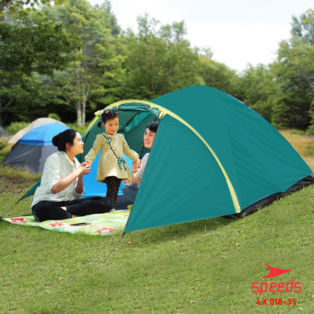 SPEEDS Tenda Camping Lipat Untuk 3-4 Orang Tenda Dome Manual Tenda Gunung Portable Waterproof 018-35