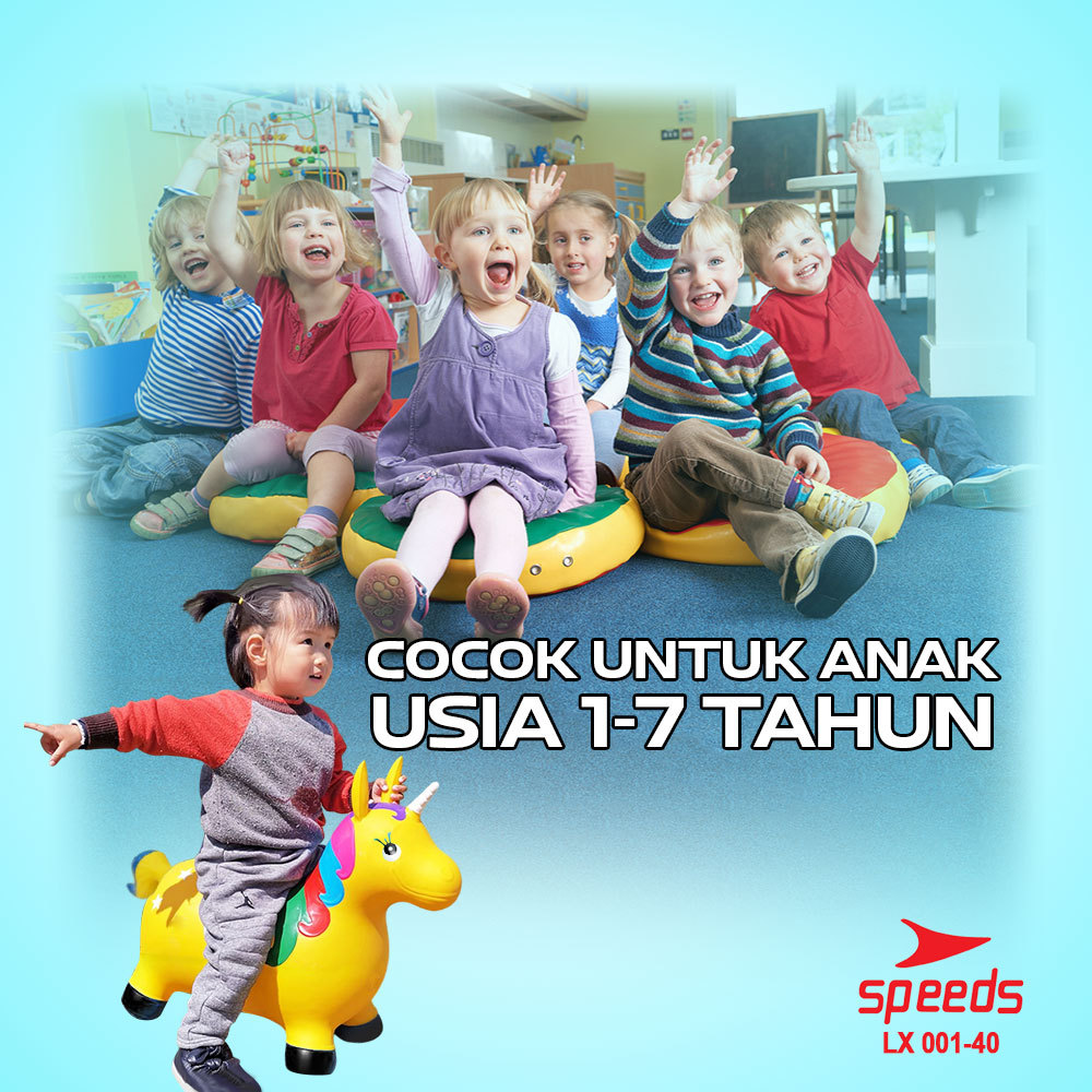 SPEEDS Mainan Tunggangan Kuda Kudaan Karet Rocking Horse Animal Jumping House 001-40