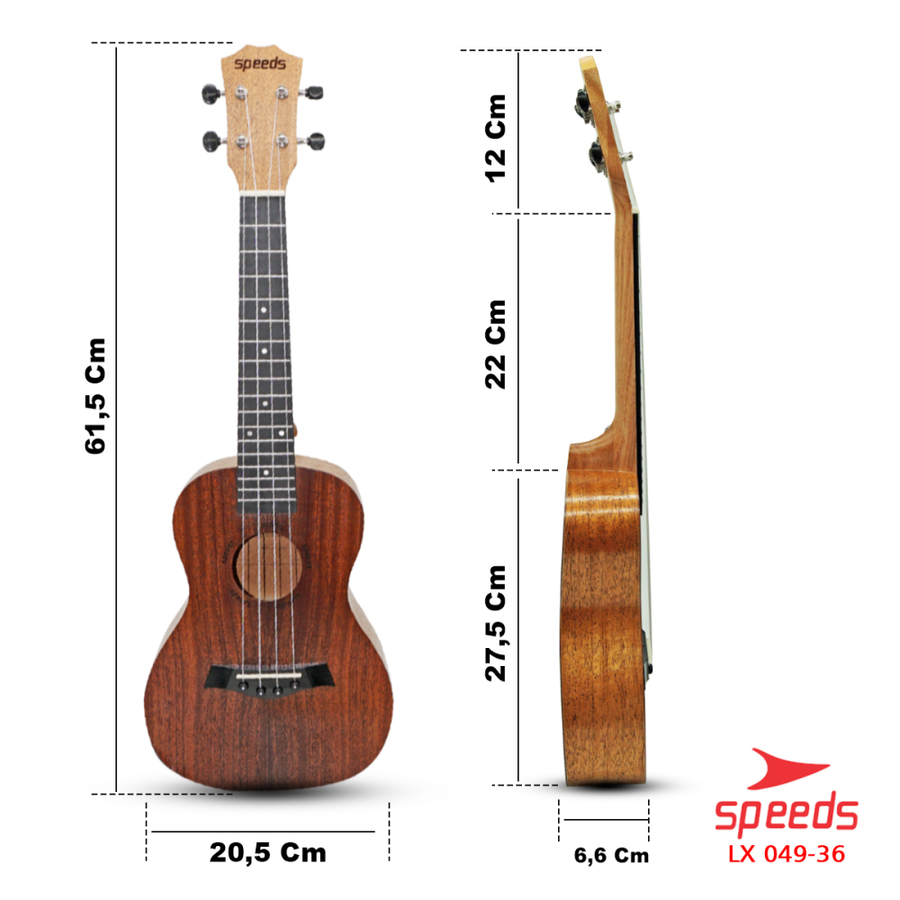 SPEEDS Ukulele 4 Senar Ukulele Concert Ukulele 24 Inch Akustik Kualitas Premium Gitar 049-36