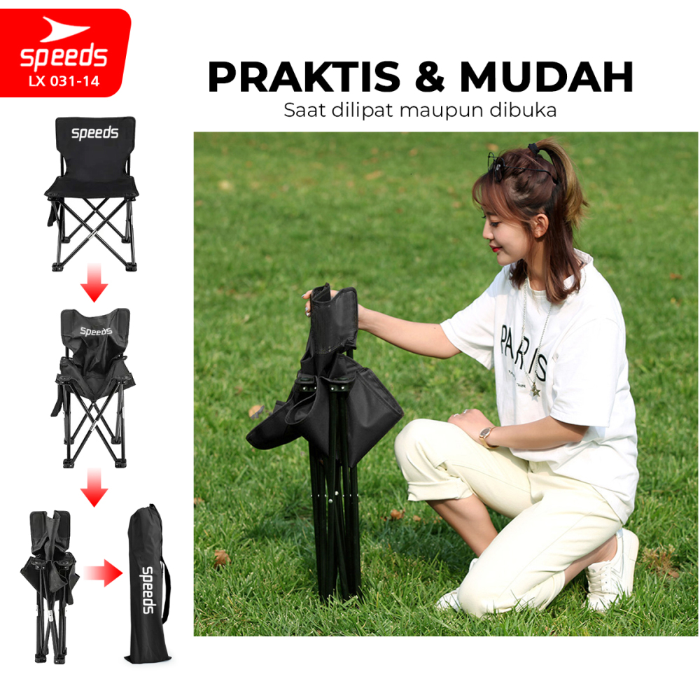 SPEEDS Kursi Lipat Berkemah Portable Kursi Gunung Kursi Sauna Bangku Foldable Chair 031-14
