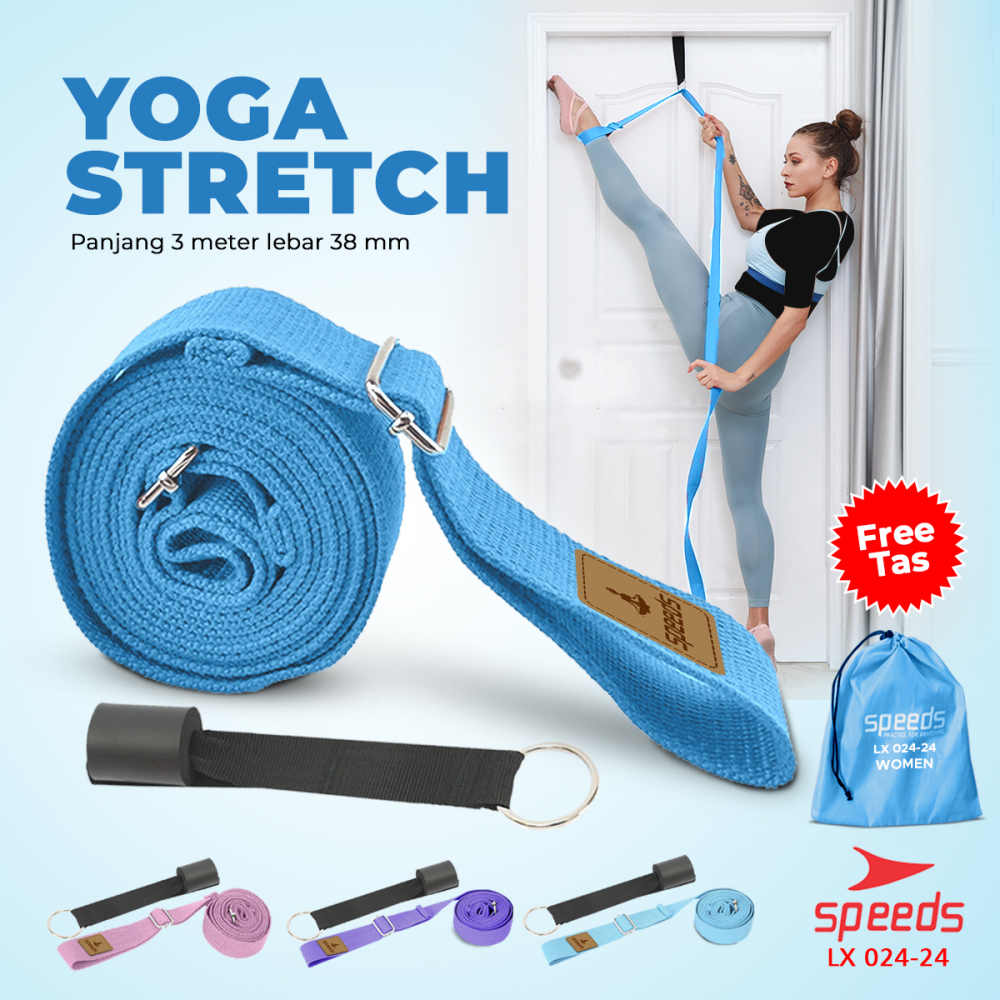 SPEEDS  Yoga Belt Tali Yoga Yoga Strap Power Yoga Stretching Strap Peregangan Olahraga Pintu Ring 024-24