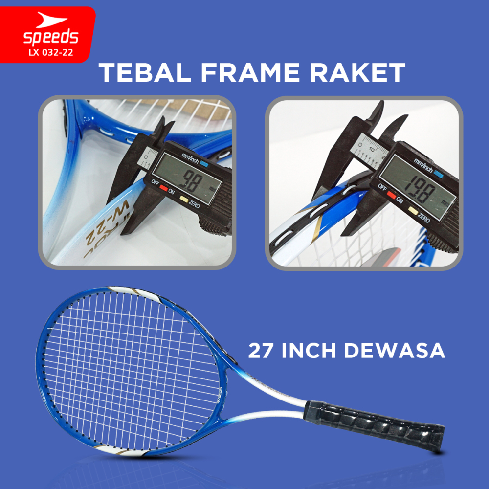 SPEEDS Raket Tennis Set Bola Raket Tenis Latihan Tenis Tennis Trainner Training Toll Exercise 27inch Olahraga Tennis Trainer 032-22