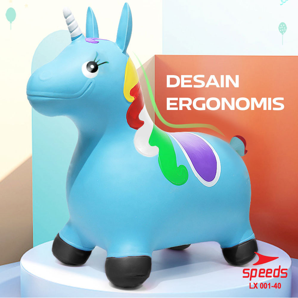 SPEEDS Mainan Tunggangan Kuda Kudaan Karet Rocking Horse Animal Jumping House 001-40