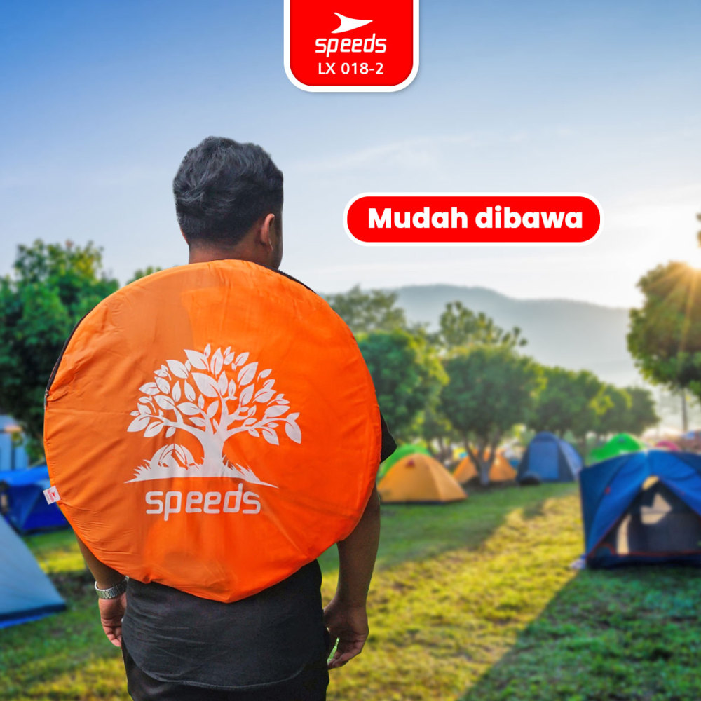 SPEEDS Tenda Camping Biru Kapasitas 4 Orang Tenda Otomatis Outdoor & Indoor Tenda Gunung 018-2