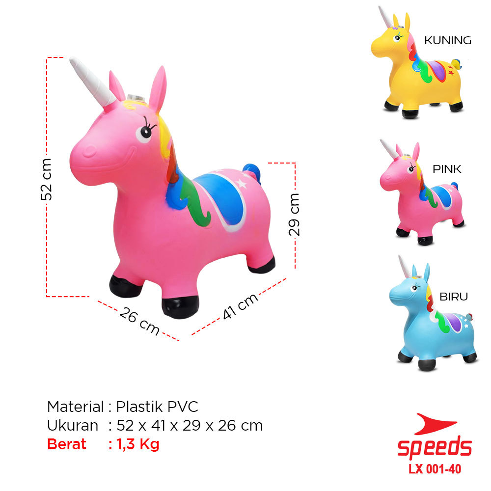 SPEEDS Mainan Tunggangan Kuda Kudaan Karet Rocking Horse Animal Jumping House 001-40