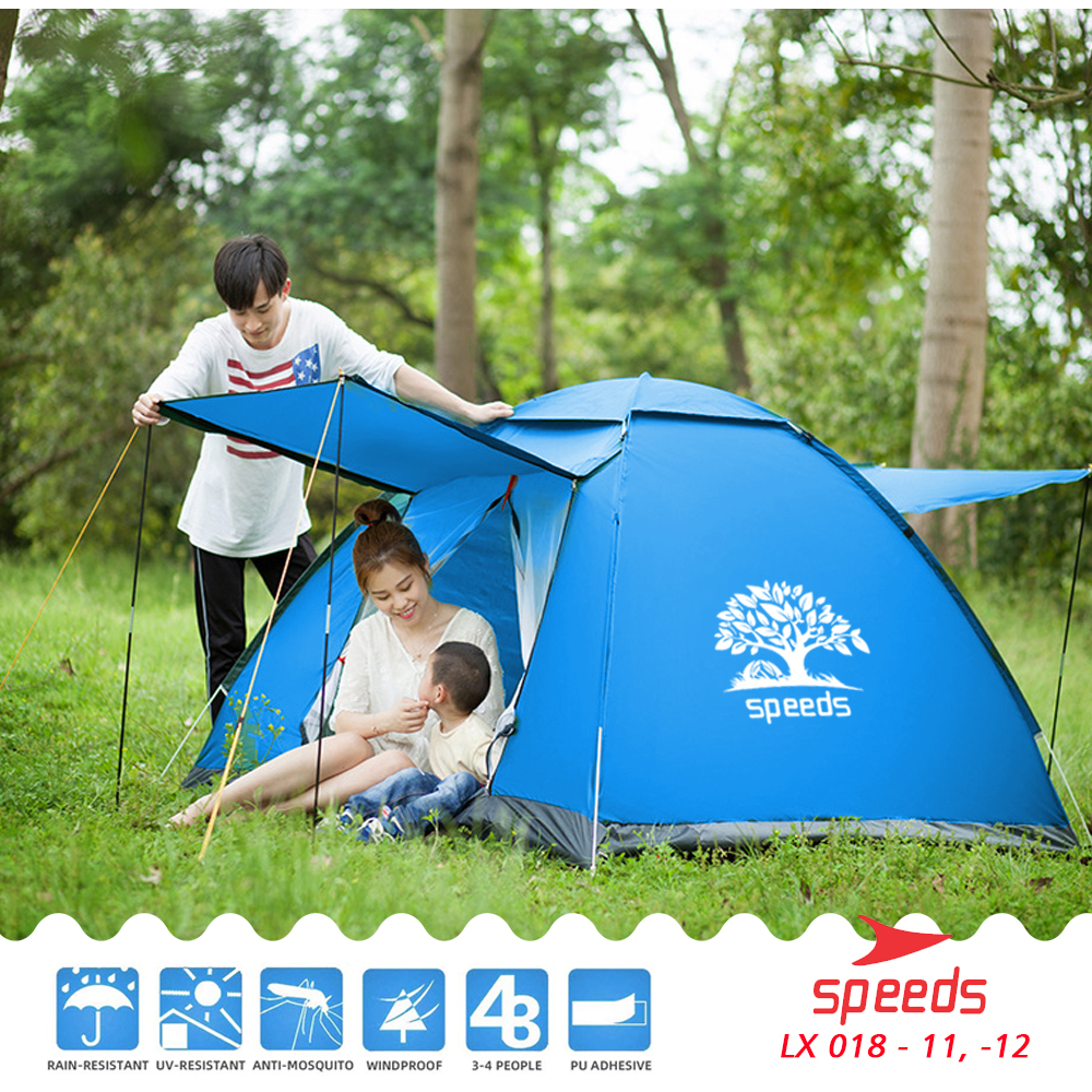 SPEEDS Tenda Camping Family Otomatis Piknik 2-3  Orang Dengan Alas Tenda Anti Air LX 018-11