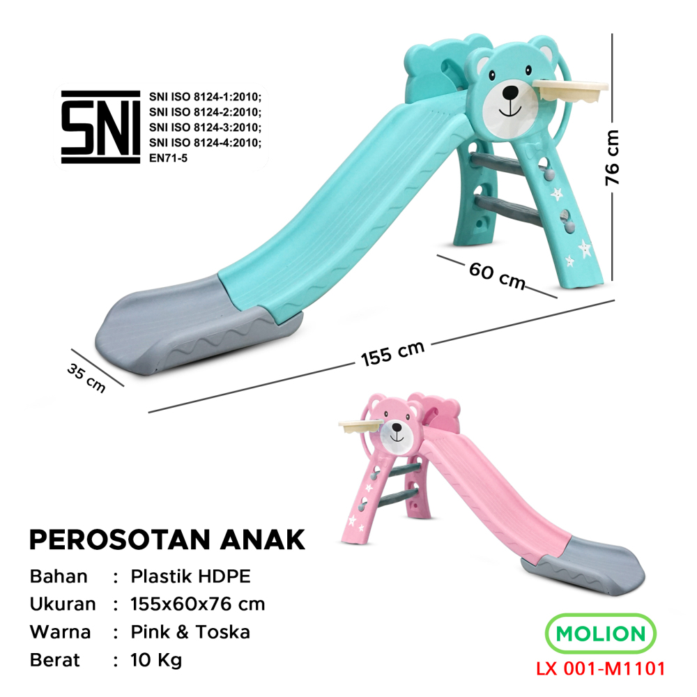 MOLION Mainan SNI Perosotan Anak Papan Seluncur Anak Playground Prosotan BabyFence PlayFence Berstandar 001-M1101