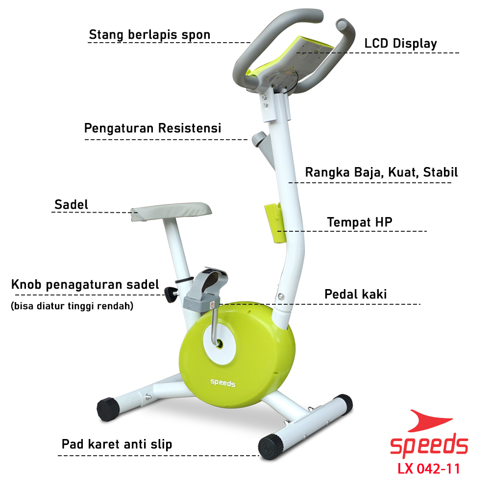SPEEDS Sepeda Statis Excercise Bike Sepeda Fitness Exercise Belt Bike Alat Fitness 042-11