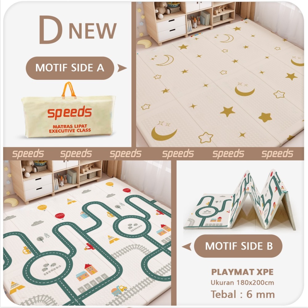 SPEEDS Playmat XPE Bayi 180x200x0.6cm Karpet Lipat Empuk 027-13