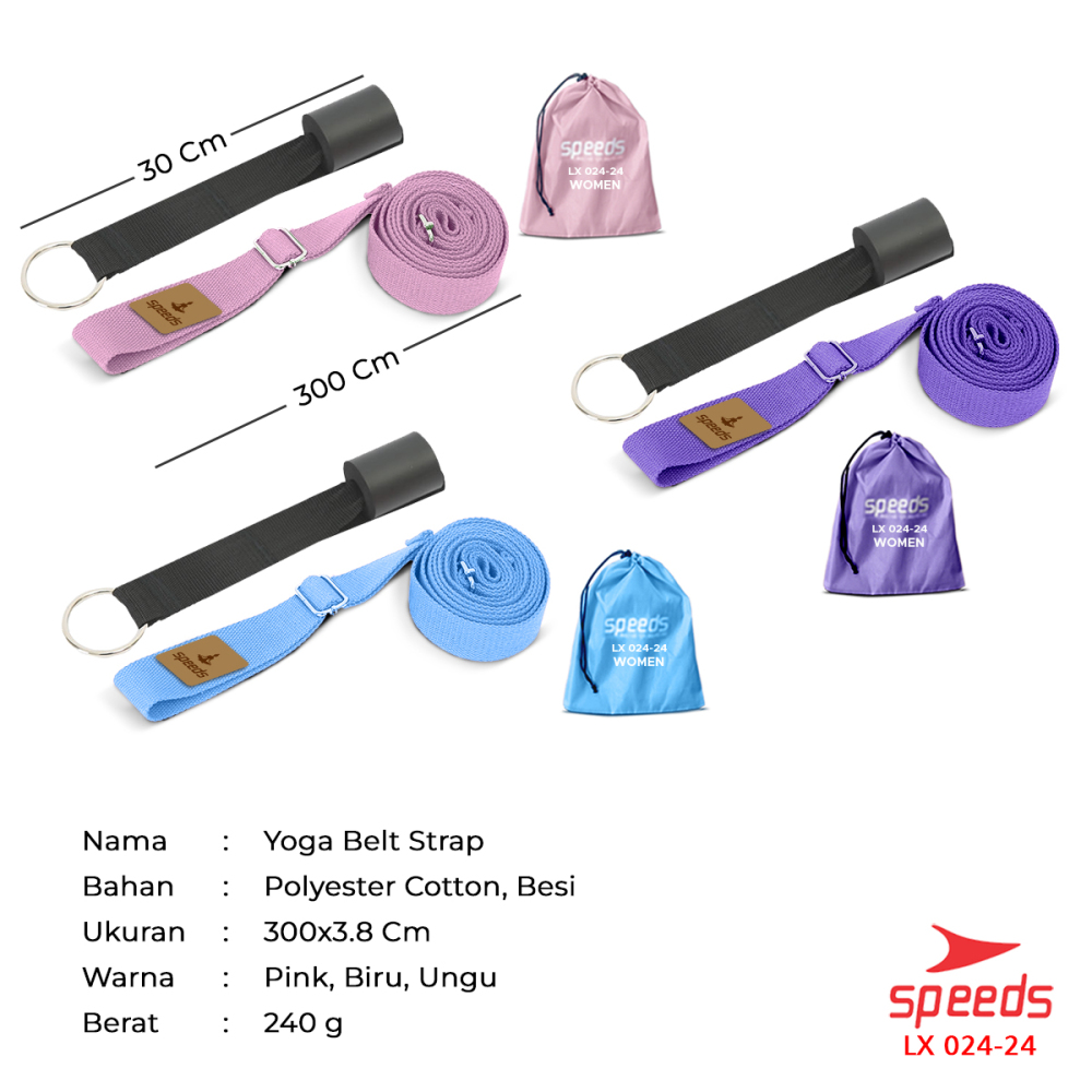 SPEEDS  Yoga Belt Tali Yoga Yoga Strap Power Yoga Stretching Strap Peregangan Olahraga Pintu Ring 024-24
