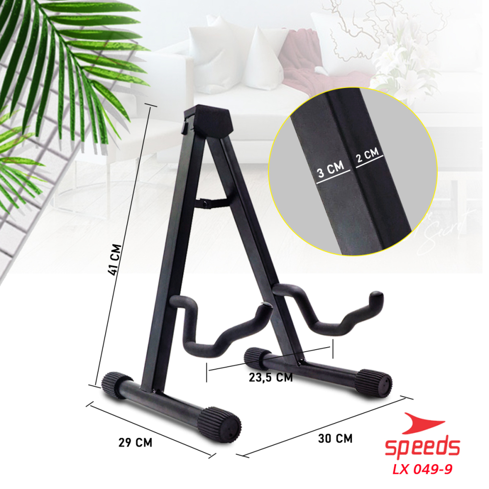SPEEDS Alat Musik Stand Gitar Universal Import Stand Bass Ukulele Model A Lipat Besi Dudukan Gitar 049-9