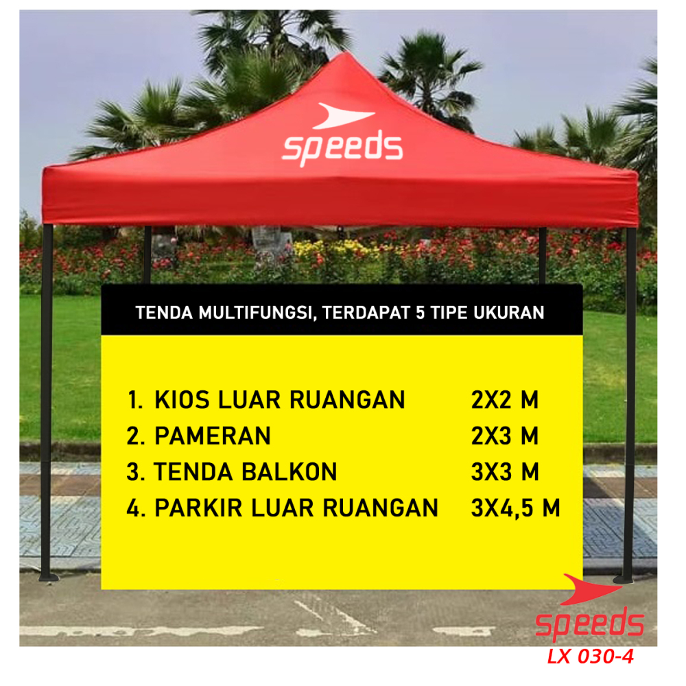 SPEEDS Tenda Lipat 2.5 x 2.5M (16KG) Tenda Bazar Pameran Tenda gazebo Tenda Jualan Otomatis 030-4A