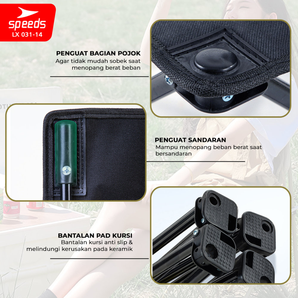 SPEEDS Kursi Lipat Berkemah Portable Kursi Gunung Kursi Sauna Bangku Foldable Chair 031-14