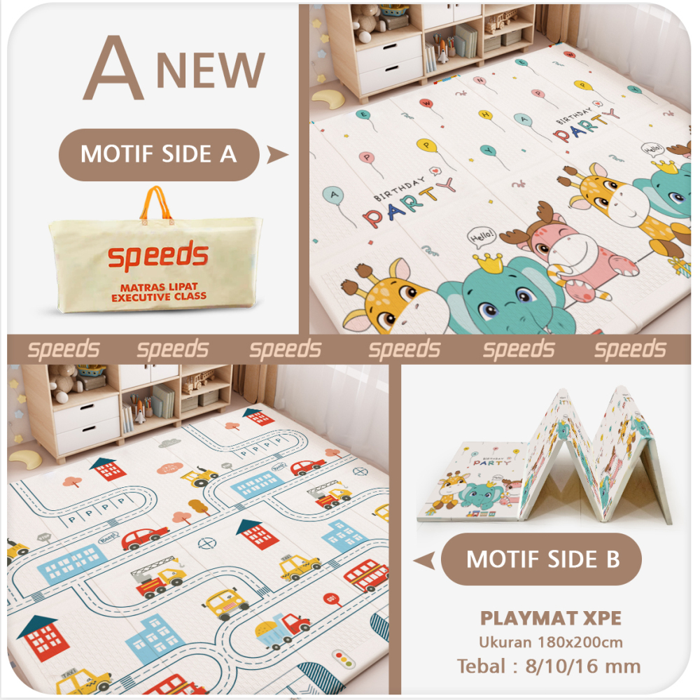 SPEEDS Playmat XPE Bayi 180x200x0.6cm Karpet Lipat Empuk 027-13