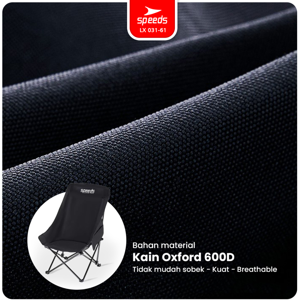 SPEEDS Kursi Lipat Portable Camping Hiking Outdoor Moon Chair Bahan Kain Oxford 031-61
