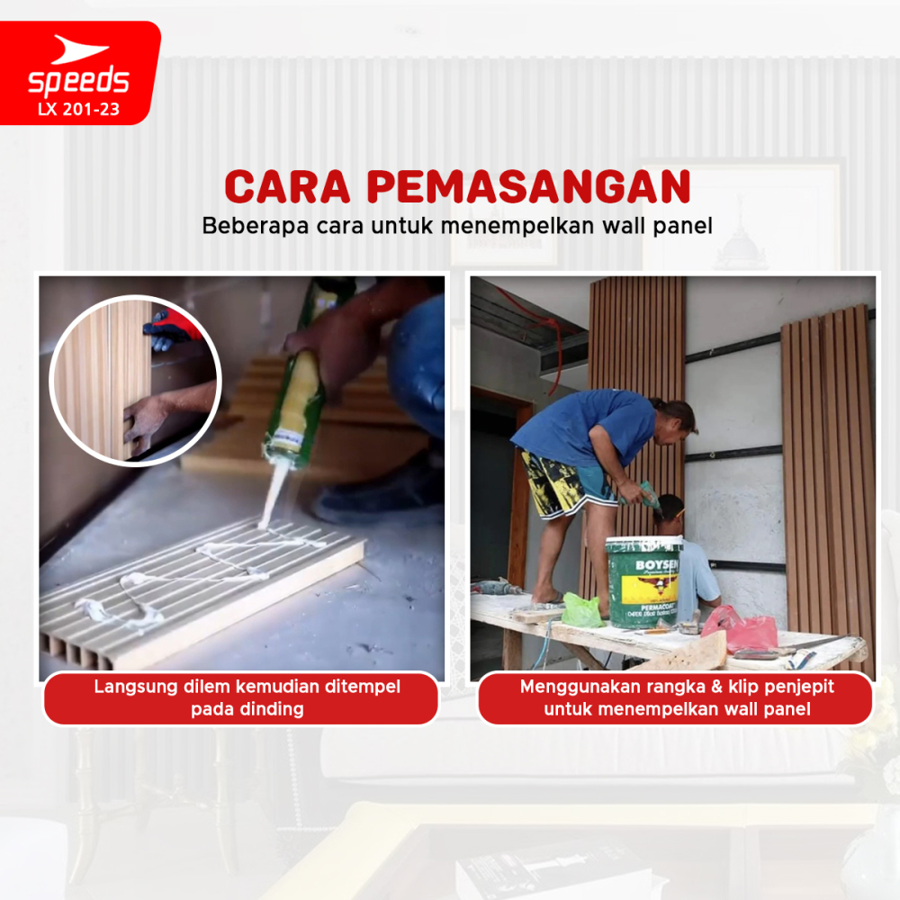 SPEEDS Wallpanel Wood Panel WPC Panel wood Wall panel Premium Dinding Kisi Kayu Wood Mudah 201-23