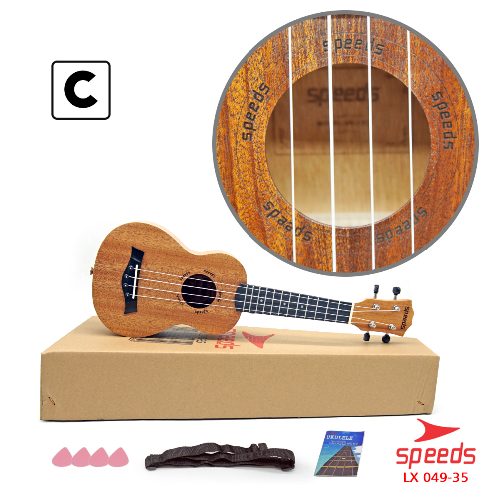 SPEEDS Ukulele 4 Senar Ukulele Soprano Ukulele 21 Inch Akustik Kualitas Premium Gitar 049-35