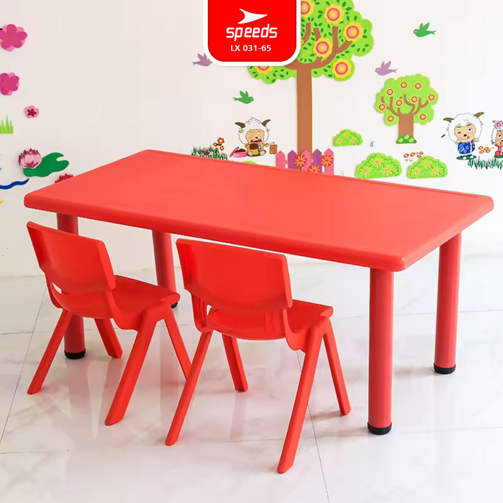 SPEEDS Meja Belajar Anak Rectangular Kids Ergonomis Kin Table Meja Persegi Panjang TK Paud Colorful Kids Table Warna Warni 031-65
