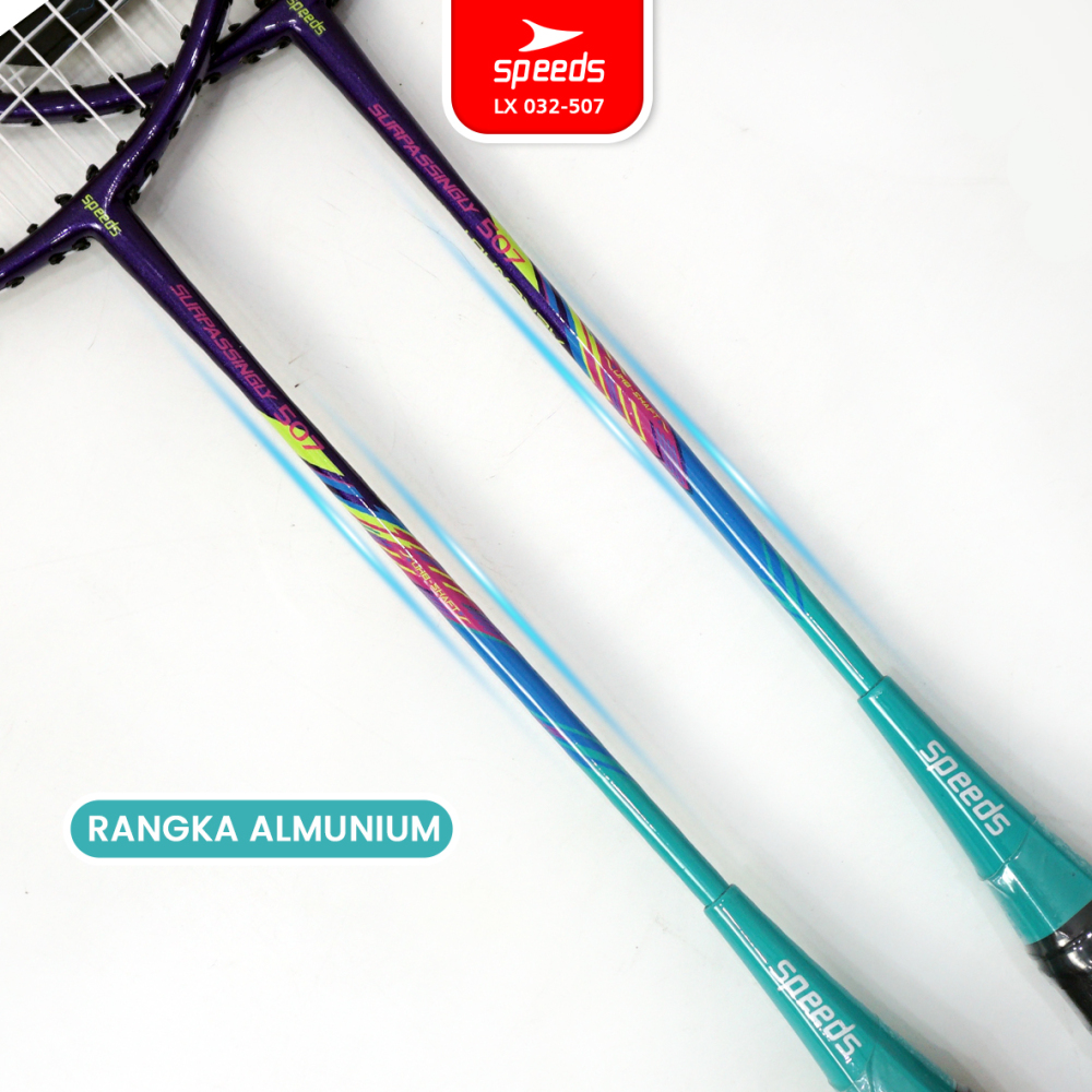 SPEEDS Raket Racket Badminton Raket Bulu Tangkis Raket Olahraga 1 Set isi 2pcs Outdoor 032-507