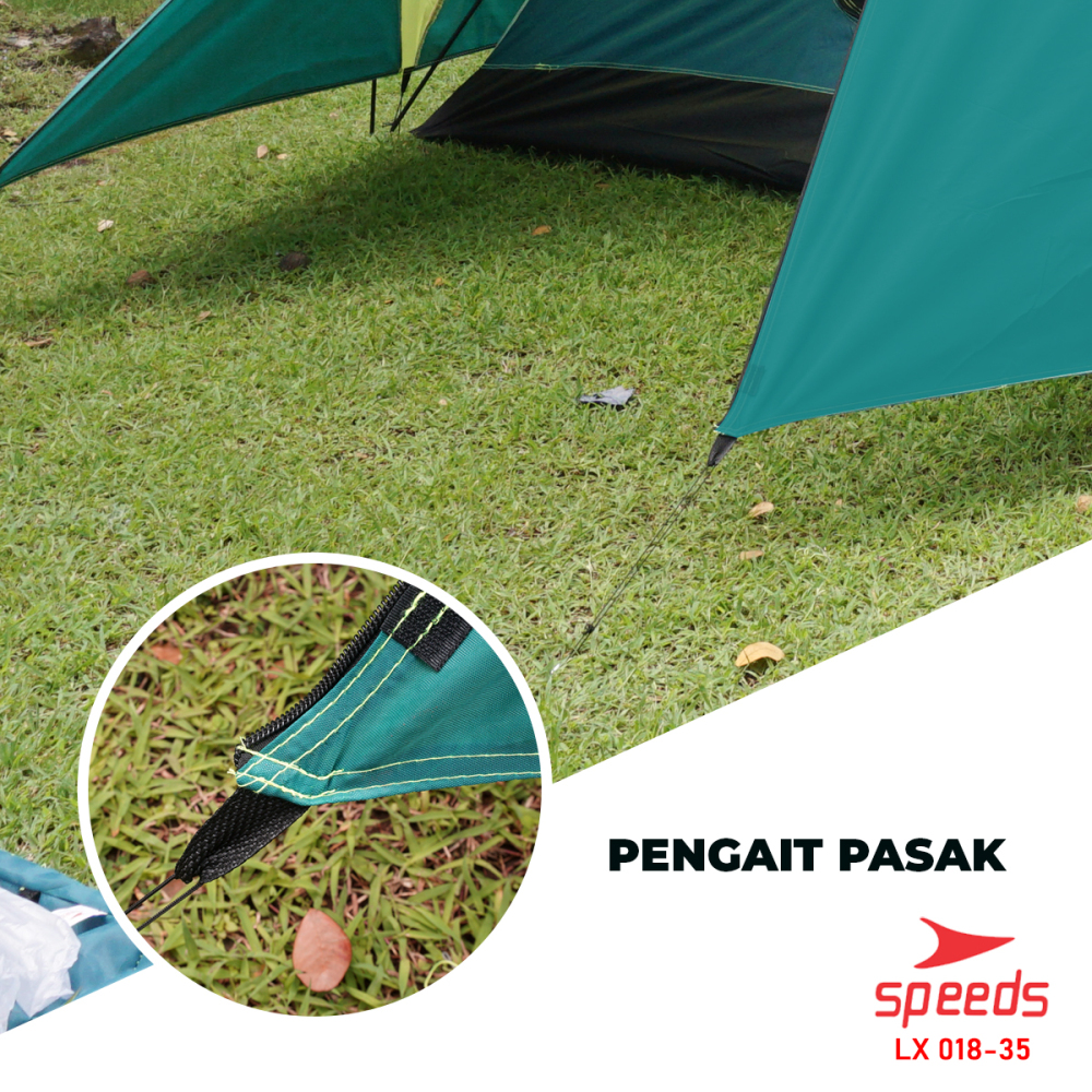 SPEEDS Tenda Camping Lipat Untuk 3-4 Orang Tenda Dome Manual Tenda Gunung Portable Waterproof 018-35