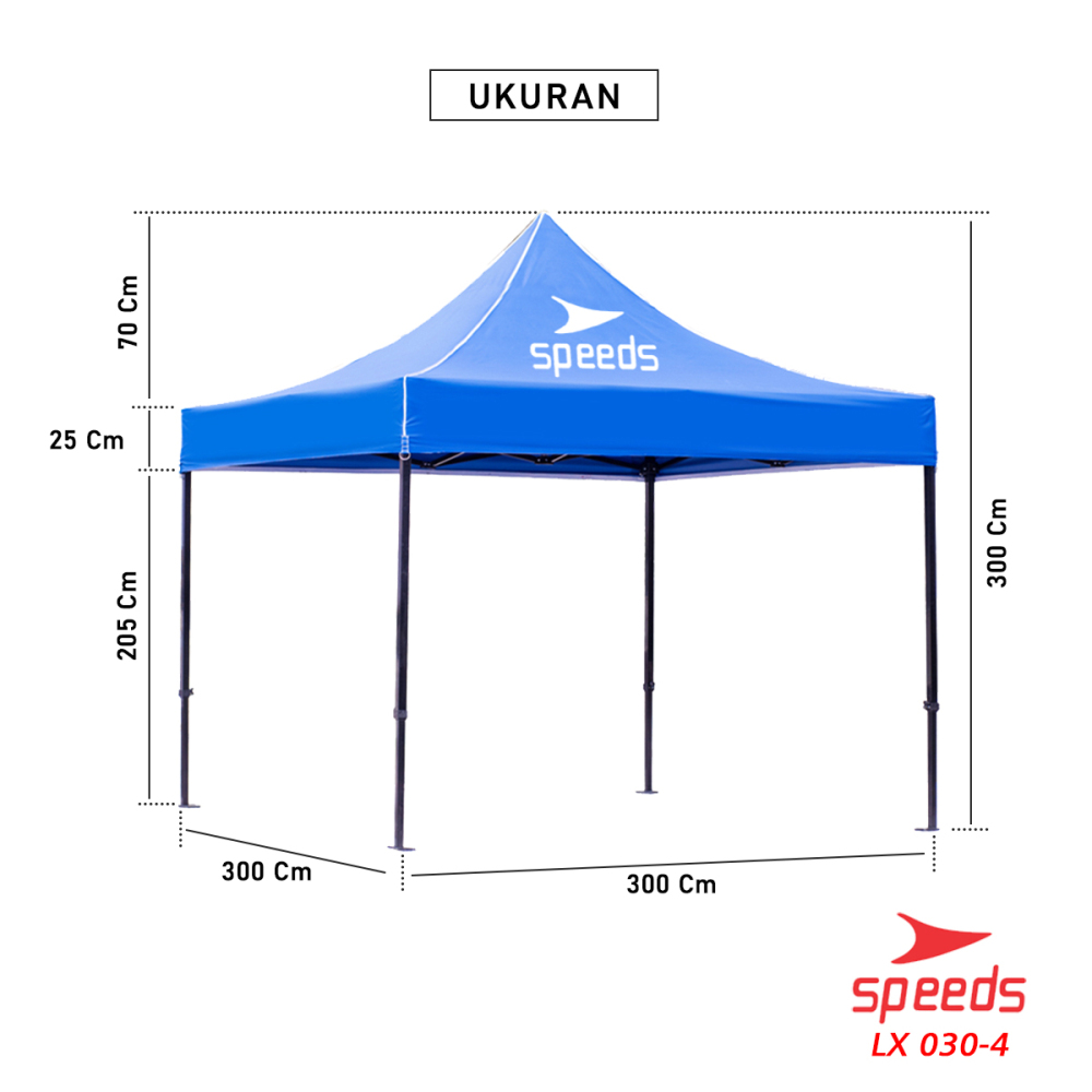 SPEEDS Tenda Lipat 2.5 x 2.5M (16KG) Tenda Bazar Pameran Tenda gazebo Tenda Jualan Otomatis 030-4A
