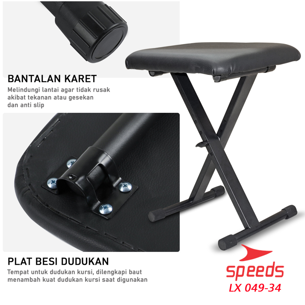 SPEEDS Alat Musik Kursi Lipat Kursi Untuk Piano Kursi Piano Portable Single Untuk Anak dan Dewasa 049-34
