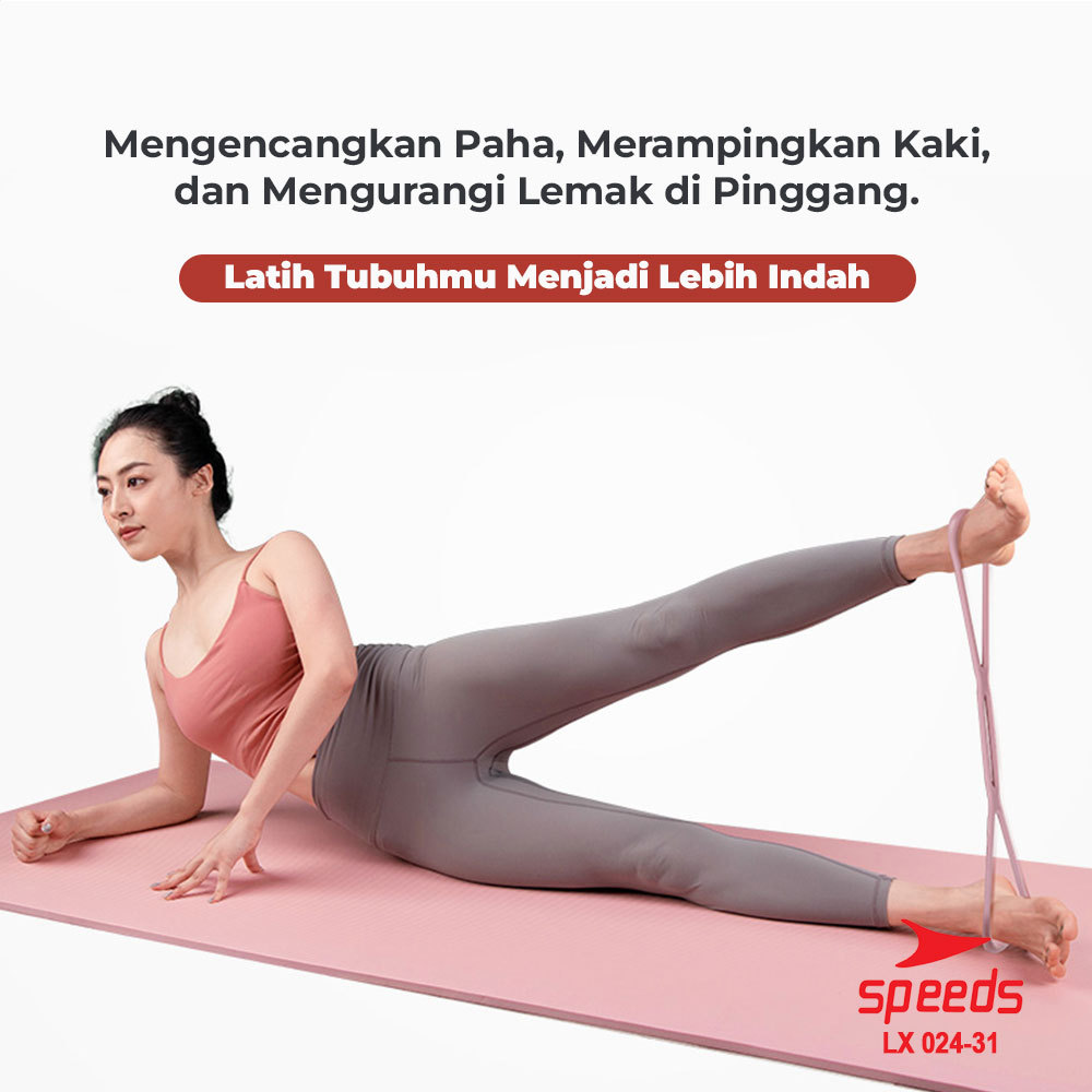 SPEEDS Yoga Pull Rope Tali Yoga 10mm Fitness Elastis Olahraga Gym Yoga Stretch Rope 024-31