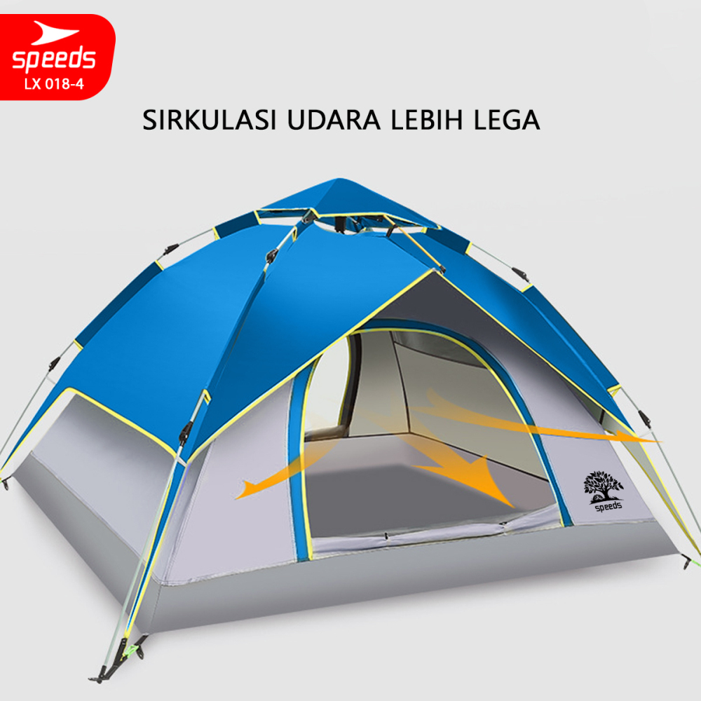 SPEEDS Tenda Camping Tenda Kemah Speeds 4 Orang Lipat Portable Import Original 018-4