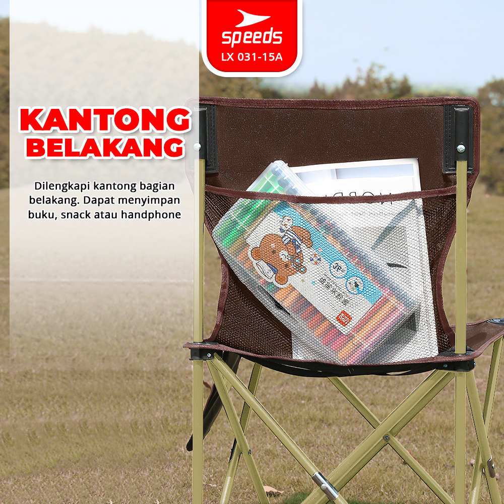 SPEEDS Kursi Lipat Kemah Outdoor Portabel Camping Folding Chair Kursi Taman LX 031-15A