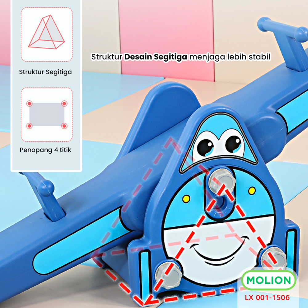 Mainan SNI Jungkat Jungkit Kuda Kudaan Mainan Anak Jungkat Jungkit Rocking Horse Bahan HDPE Jungkat-Jungkit Playground Berstandar 001-M1506