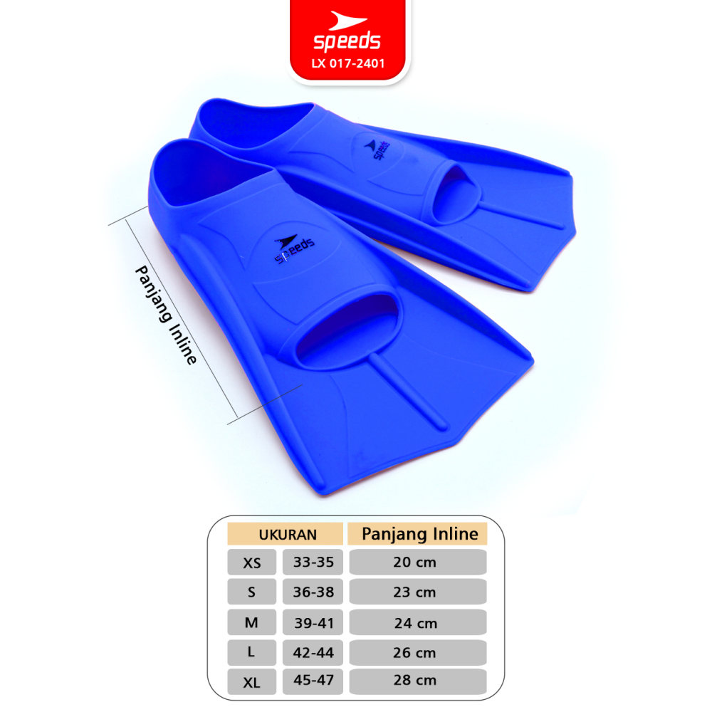 SPEEDS Kaki Katak Sepatu Katak Kodok Fins Fin Renang Selam Diving Snorkeling 017-2401
