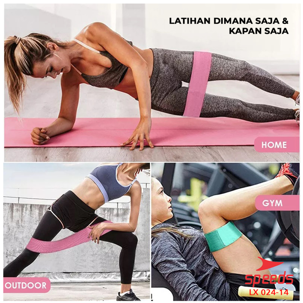 SPEEDS Resistance Band Gym Resistance Hip Band Yoga Pilates Karet Yoga 024-14