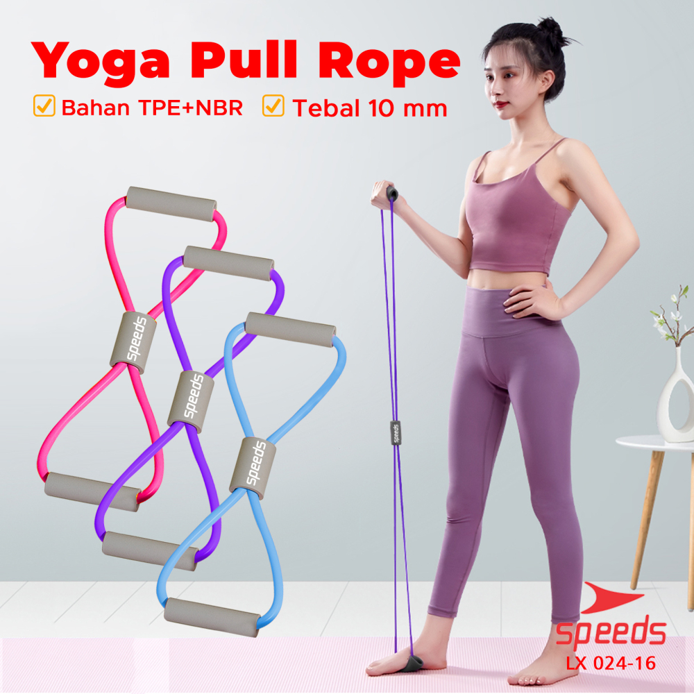 SPEEDS Tali Stretching Olahraga Portable Fitness Gym Yoga 8 Toning Tube Resistance Band Stretch Rope 024-16
