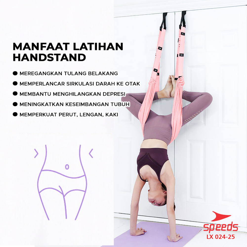 SPEEDS Swing Yoga Set Aerial Yoga Gravity Inversion Pilates Yoga Hammock Swing Pilates Resistance Band Power Band Karet Fitness Balance 024-25