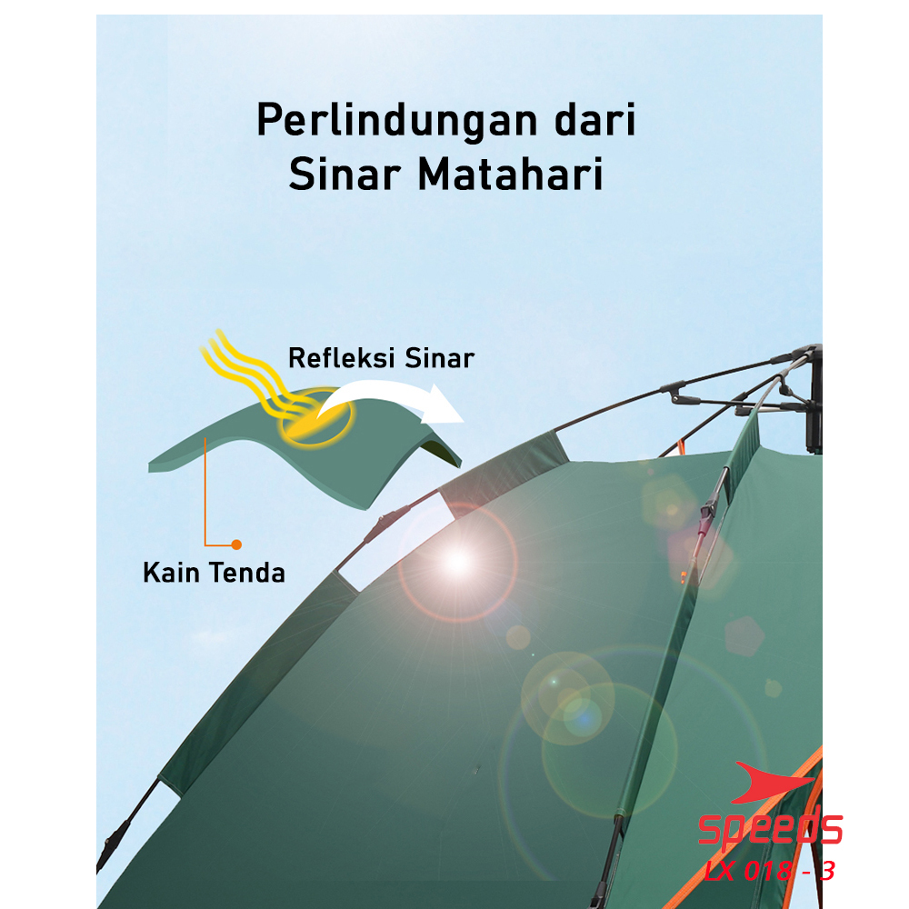 SPEEDS Tenda Camping Tenda Kemah Speeds 2 Orang Lipat Portable Tipe Pyramid Import Original 018-3