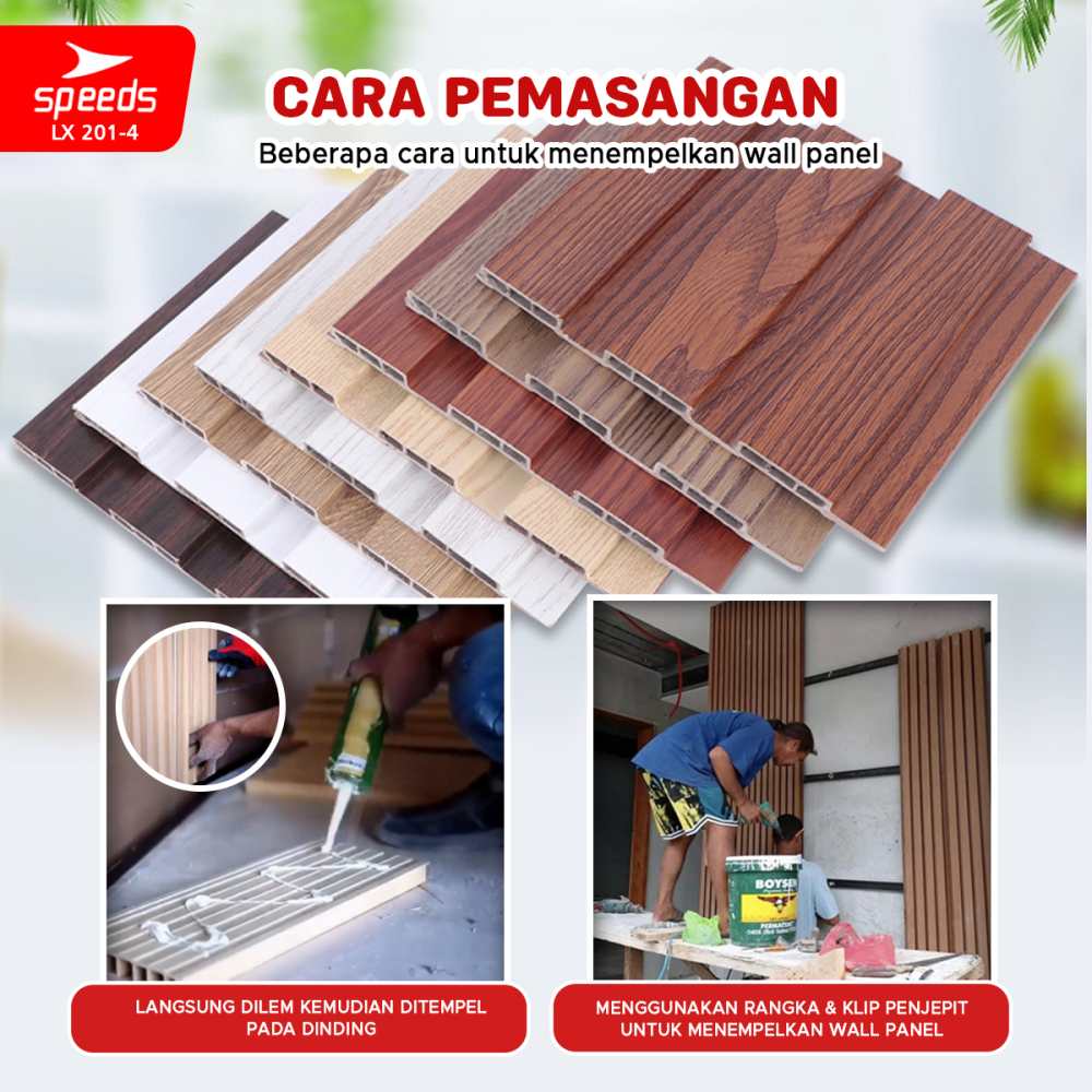 SPEDS  Wallpanel Wood Panel WPC Panel wood Wall panel 3D Dekorasi Rumah Hiasan Kayu Panel LX 201-4