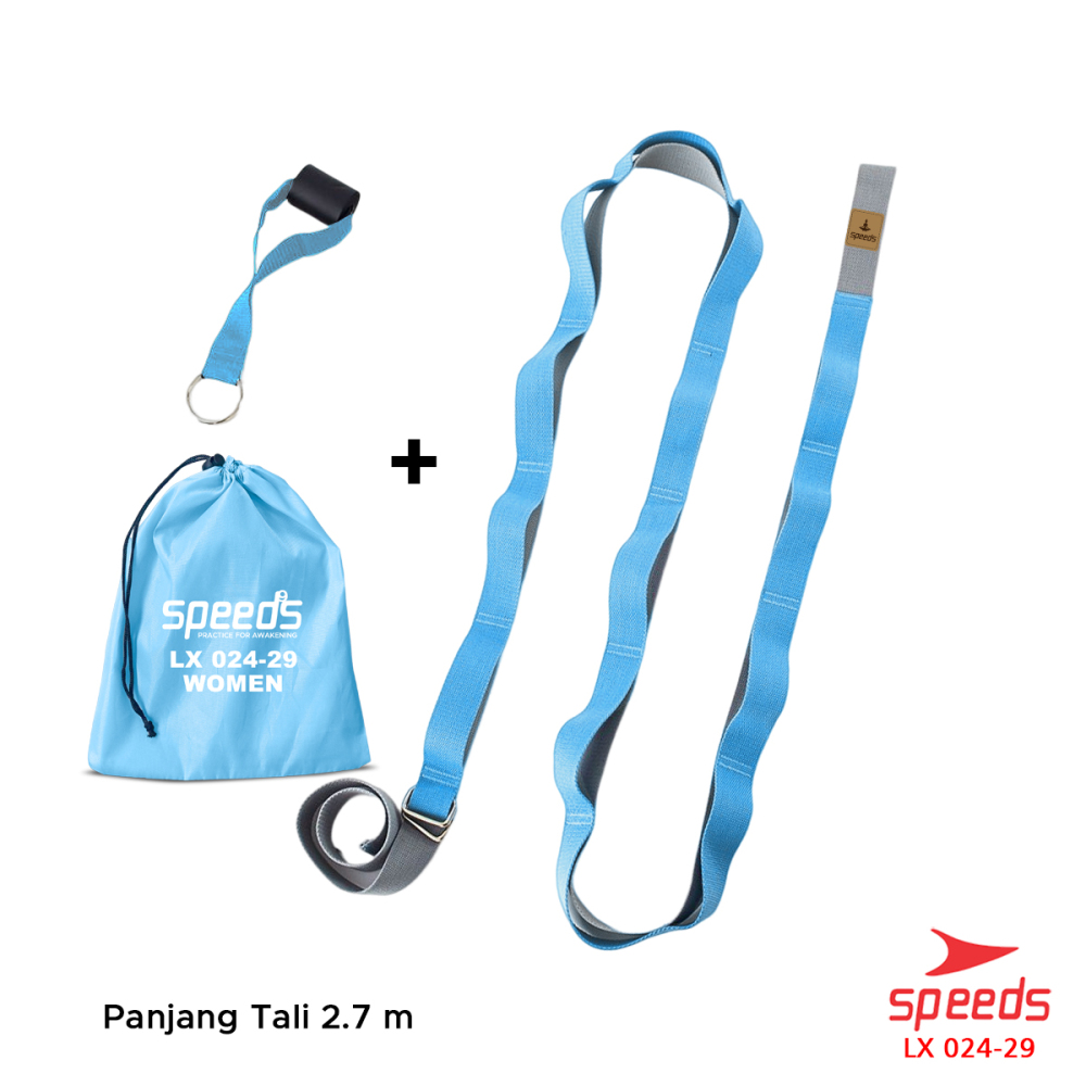 SPEEDS Yoga Strap Yoga Belt Tali Yoga Ring Yoga Stretching Strap Power Band Resistance Band Karet Fitnes Legs Stretch Power Band Olahraga 024-29
