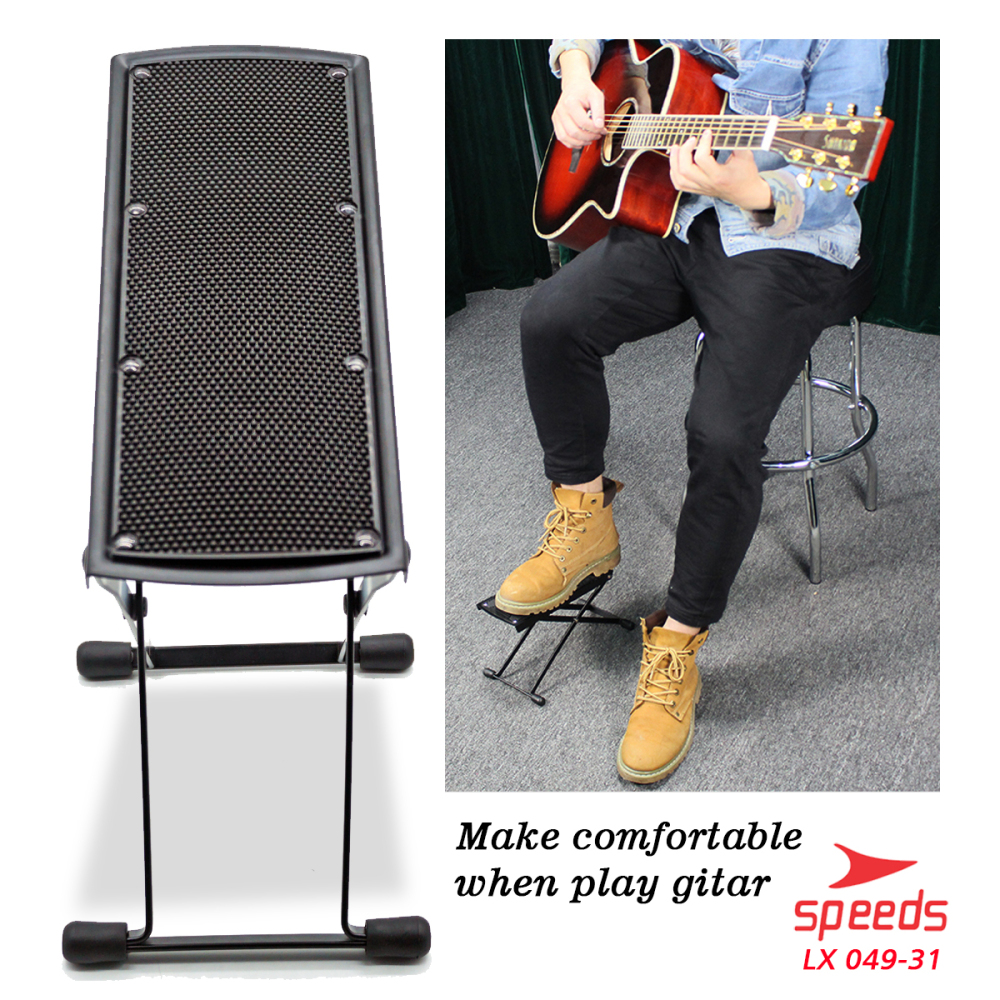 SPEEDS Alat Musik Foot Stool Gitar / Pijakan Kaki / Injakan Kaki / Kaki Gitar Foot Stool Import Besi 049-31