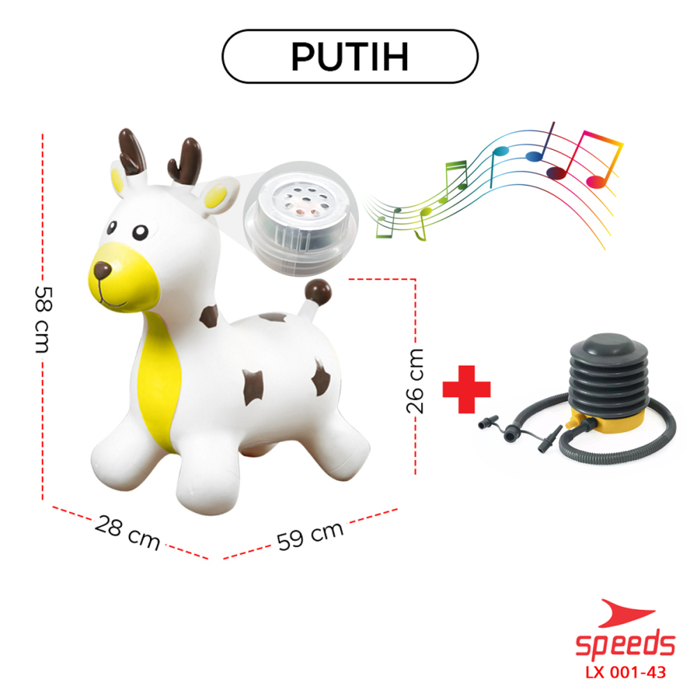 SPEEDS Mainan Kuda Kudaan Karet Rocking Horse Animal Jumping Horse 001-43