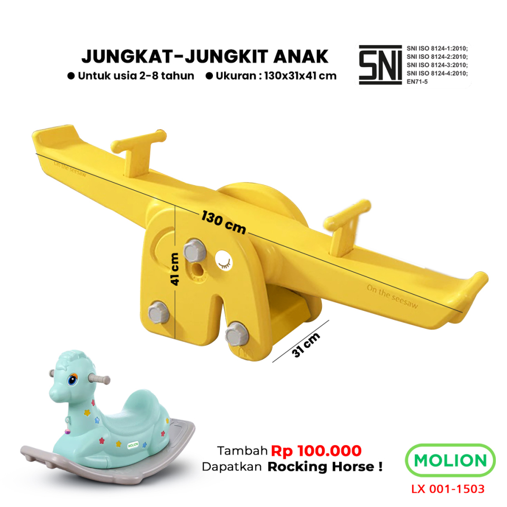 Mainan SNI Jungkat Jungkit Anak Seesaw Prosotan Jungkat-Jungkit Playground Perosotan Kuda Kudaan Berstandar 001-M1503